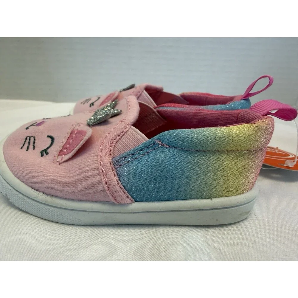Wonder Nation Infant & Toddler Girl’s 3D Cat Critter Slip-on Shoe, Size 3 New